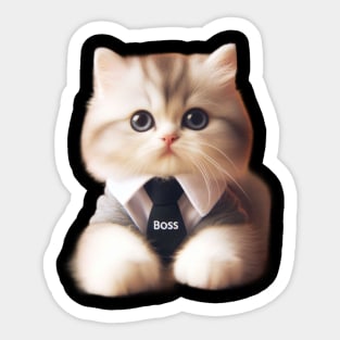 Adorable Feline Supervisor Sticker